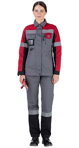 Куртка женская рабочая летняя для ИТР "Виват" NEW сине-черно-васильковая