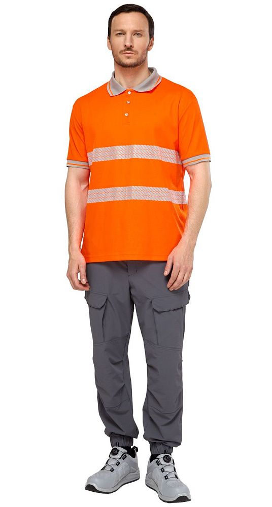 Футболка-поло сигнальная Фликер фл.-оранжевая